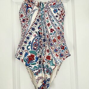Sezane X YSE Paisley One-Piece Swimsuit